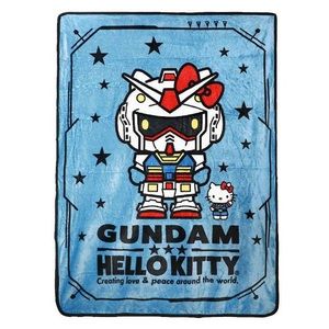 Bioworld Sanrio Gundam x Hello Kitty Throw Blanket